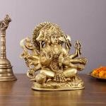 Pure Brass Superfine Panchmukhi Hanuman Statue 8" | Embrace Divine Protection & Strength | 4 kg Intricate Craftsmanship | 9" Length, 4" Width | Sacred Space